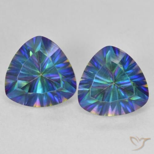 3.89ctw Natural Multicolor Cuarzo Místico, Trillón, VVS-VS