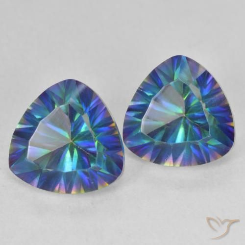 Gemas de Cuarzo Místico Multicolor natural de 3.89 ct, Trillón, VVS-VS