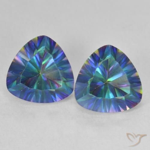 3.71ctw Natural Multicolor Cuarzo Místico, Trillón, VVS-VS