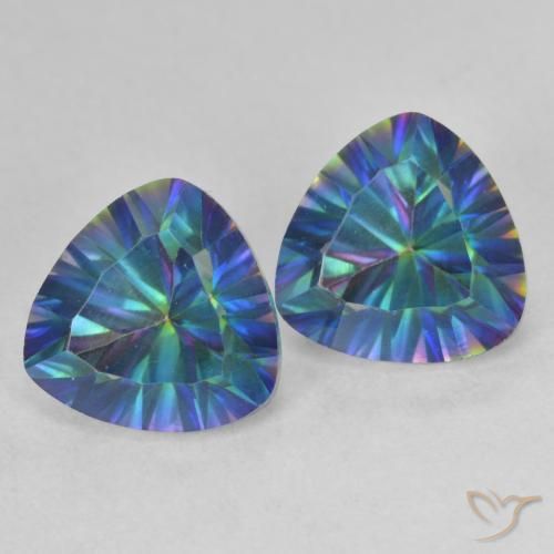 Gemas de Cuarzo Místico Multicolor natural de 3.71 ct, Trillón, VVS-VS