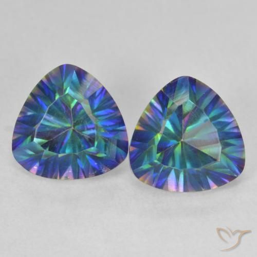 3.78ctw Natural Multicolor Cuarzo Místico, Trillón, VVS-VS