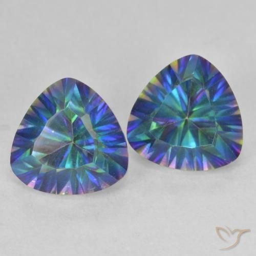 Gemas de Cuarzo Místico Multicolor natural de 3.78 ct, Trillón, VVS-VS