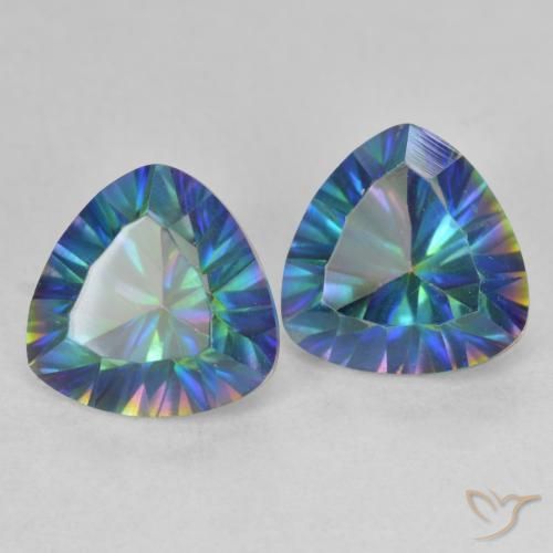 Gemas de Cuarzo Místico Multicolor natural de 3.60 ct, Trillón, VVS-VS