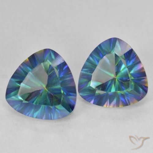 Gemas de Cuarzo Místico Multicolor natural de 3.65 ct, Trillón, VVS-VS