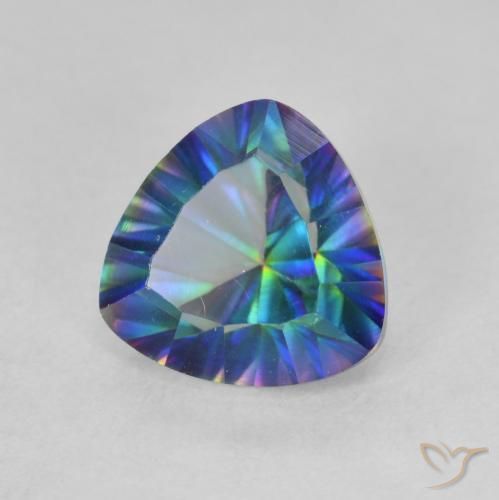 Cuarzo Místico Multicolor natural de 1.87 ct, Trillón, VVS-VS