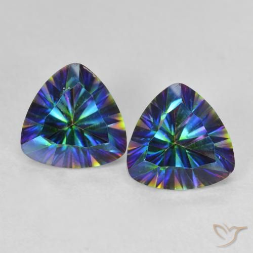 2.28ctw Natural Multicolor Cuarzo Místico, Trillón, VVS-VS