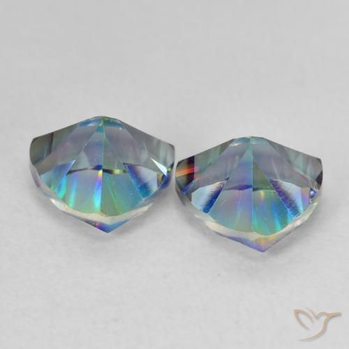 Gemas de Cuarzo Místico Multicolor natural de 2.28 ct, Trillón, VVS-VS
