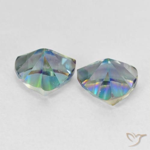 Gemas de Cuarzo Místico Multicolor natural de 1.46 ct, Trillón, VVS-VS