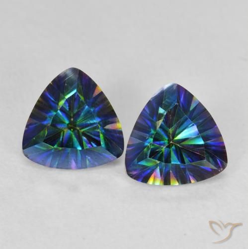 1.42ctw Natural Multicolor Cuarzo Místico, Trillón, VVS-VS