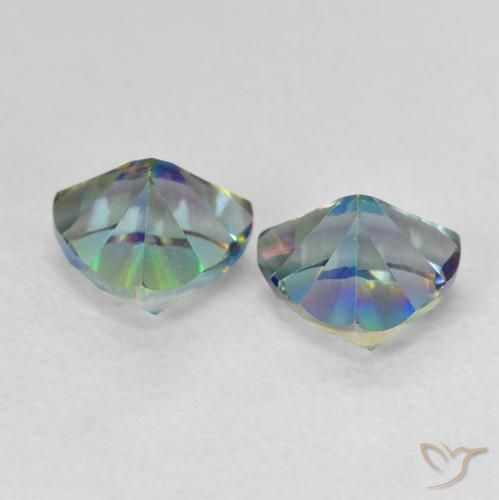 Gemas de Cuarzo Místico Multicolor natural de 1.42 ct, Trillón, VVS-VS