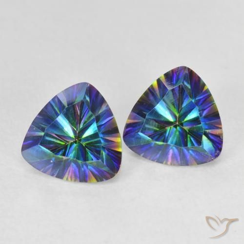 Gemas de Cuarzo Místico Multicolor natural de 2.14 ct, Trillón, VVS-VS