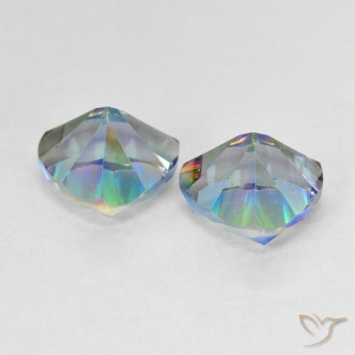 Gemas de Cuarzo Místico Multicolor natural de 2.14 ct, Trillón, VVS-VS