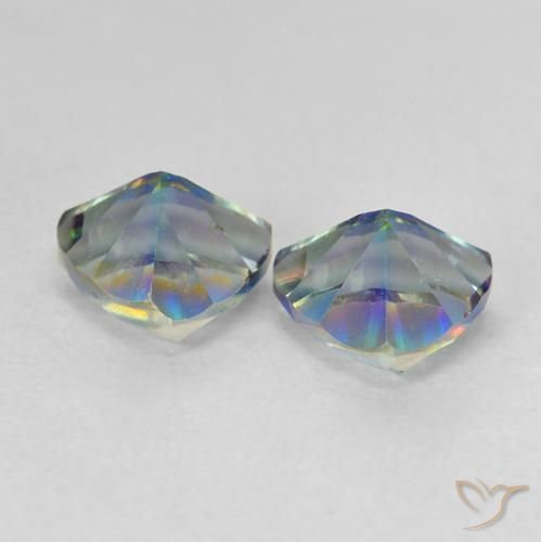 Gemas de Cuarzo Místico Multicolor natural de 1.45 ct, Trillón, VVS-VS