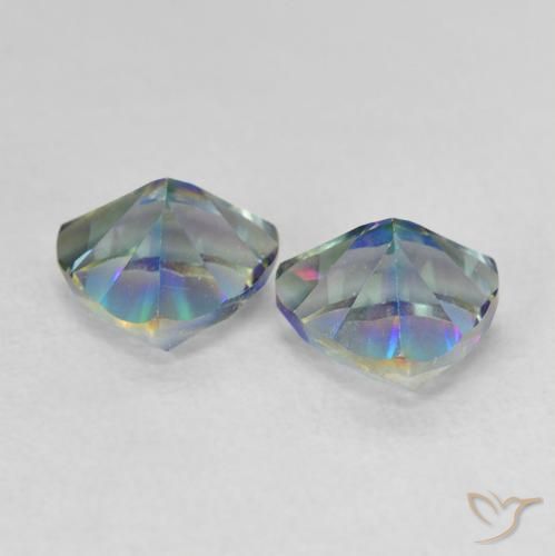 Gemas de cuarzo místico multicolor natural de 1,44 ct, trillón, VVS-VS
