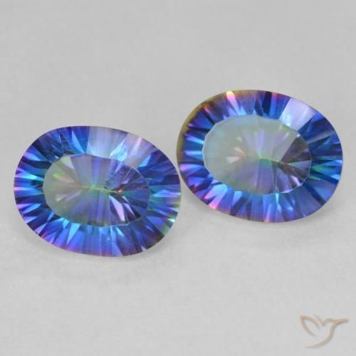 Gemas de Cuarzo Místico Multicolor natural de 3.46 ct, Ovalada, VVS-VS