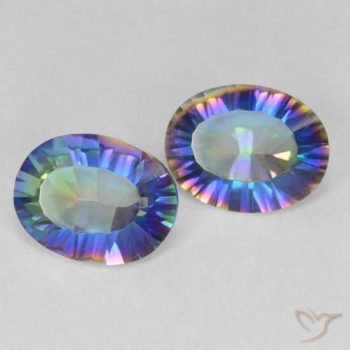 Gemas de Cuarzo Místico Multicolor natural de 3.00 ct, Ovalada, VVS-VS