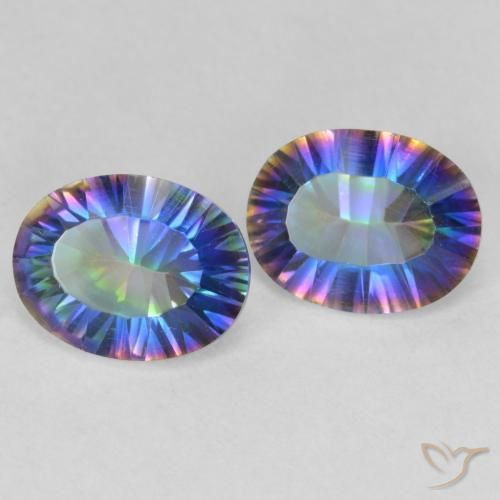 Gemas de Cuarzo Místico Multicolor natural de 3.30 ct, Ovalada, VVS-VS