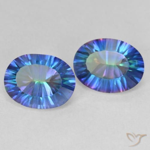 Gemas de Cuarzo Místico Multicolor natural de 3.39 ct, Ovalada, VVS-VS