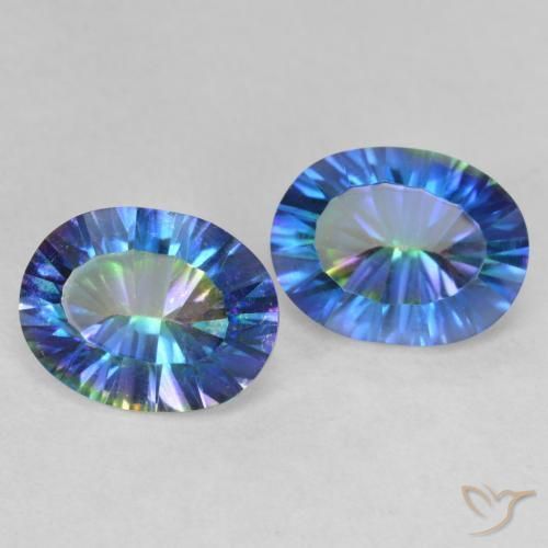 Gemas de Cuarzo Místico Multicolor natural de 3.50 ct, Ovalada, VVS-VS