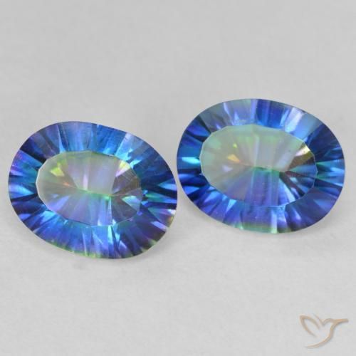 Gemas de Cuarzo Místico Multicolor natural de 3.56 ct, Ovalada, VVS-VS