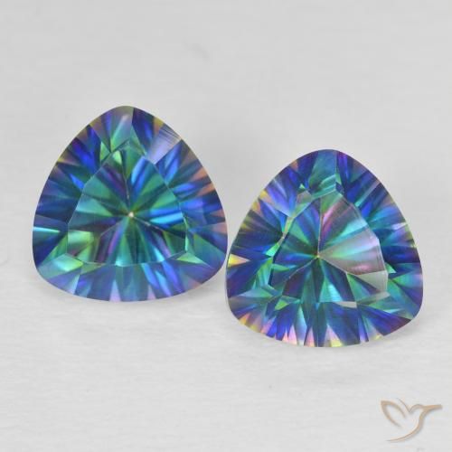 3.78ctw Natural Multicolor Cuarzo Místico, Trillón, VVS-VS