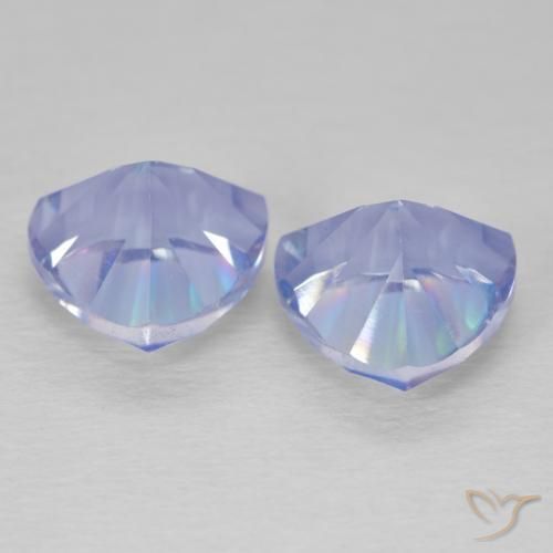 Gemas de Cuarzo Místico Azul multicolor natural de 3.69 ct, Trillón, VVS-VS