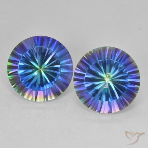 6.88ctw Natural Multicolor Cuarzo Místico, Redondo, VS