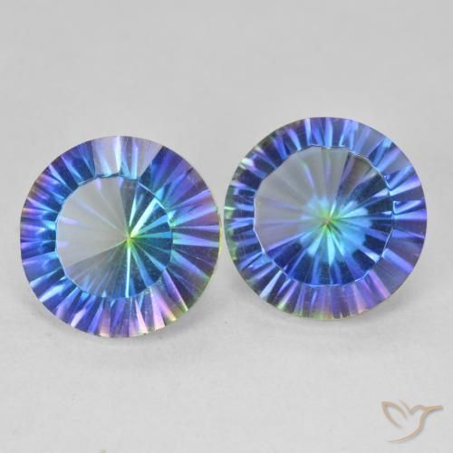 Gemas de Cuarzo Místico Multicolor natural de 7.14 ct, Redondo, VVS-VS