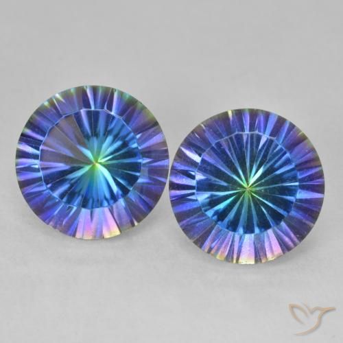 7.42ctw Natural Multicolor Cuarzo Místico, Redondo, VVS