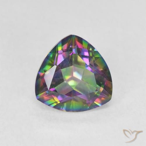 1.11ct Natural Multicolor Cuarzo Místico, Trillón, VVS