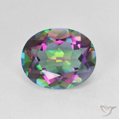 3.60ct Natural Multicolor Cuarzo Místico, Ovalada, VVS