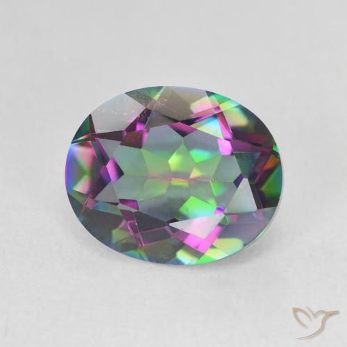 Cuarzo Místico Multicolor natural de 3.60 ct, Ovalada, VVS