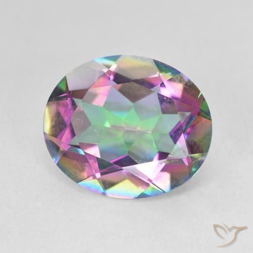 Cuarzo Místico Multicolor natural de 5.49 ct, Ovalada, VVS