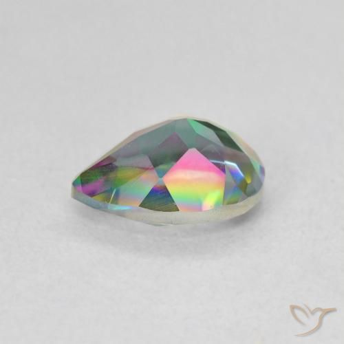 Cuarzo Místico Multicolor natural de 1.08 ct, En forma de pera, VVS