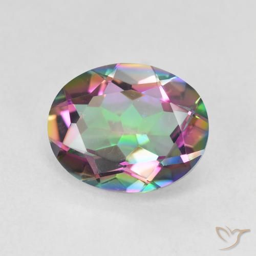 2.84ct Natural Multicolor Cuarzo Místico, Ovalada, VVS