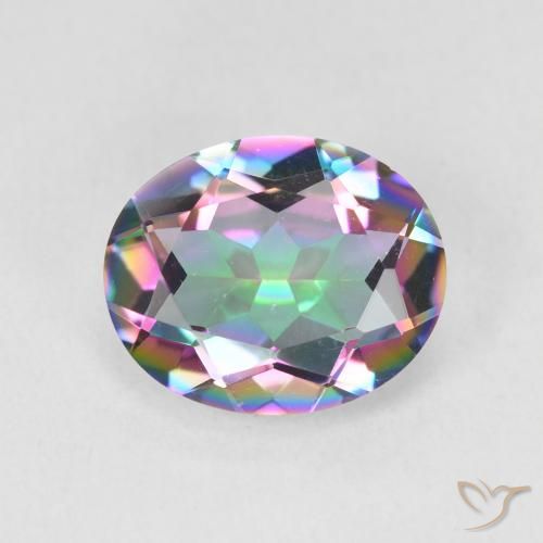 2.90ct Natural Multicolor Cuarzo Místico, Ovalada, VVS