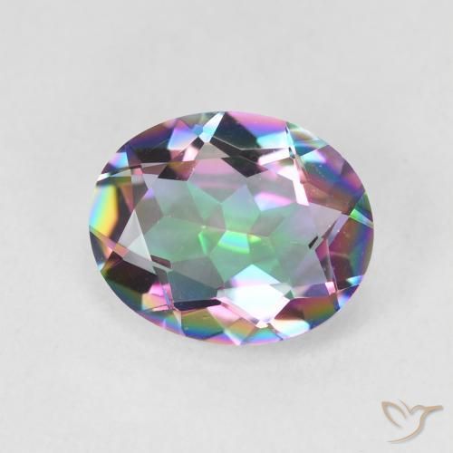 Cuarzo Místico Multicolor natural de 2.90 ct, Ovalada, VVS
