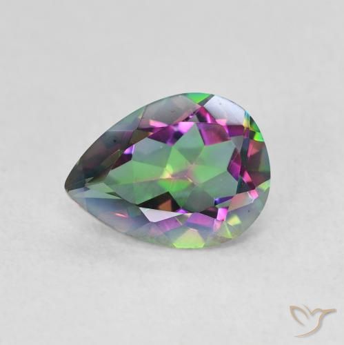 0.98ct Natural Multicolor Cuarzo Místico, En forma de pera, VVS