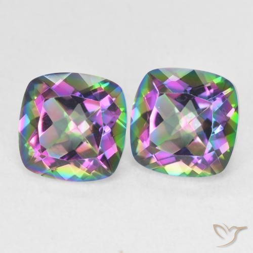 Gemas de Cuarzo Místico Multicolor natural de 2.75 ct, Forma Cojín, VVS