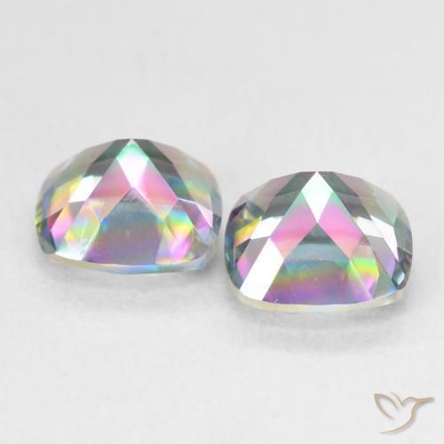 Gemas de Cuarzo Místico Multicolor natural de 2.75 ct, Forma Cojín, VVS
