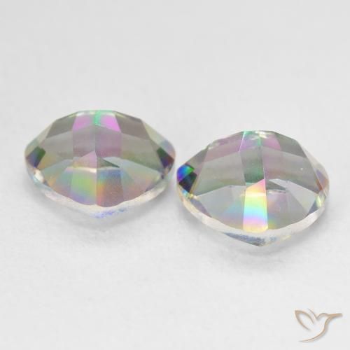 Gemas de Cuarzo Místico Multicolor natural de 3.39 ct, Trillón, VVS