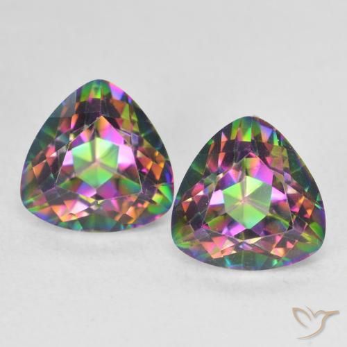 3.83ctw Natural Multicolor Cuarzo Místico, Trillón, VVS