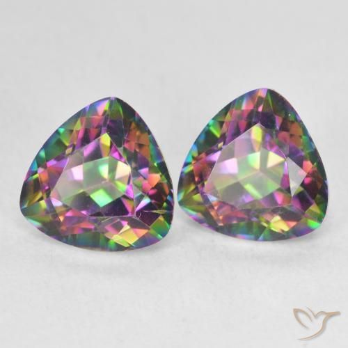 Gemas de Cuarzo Místico Multicolor natural de 3.83 ct, Trillón, VVS