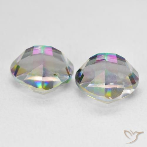 Gemas de Cuarzo Místico Multicolor natural de 3.83 ct, Trillón, VVS
