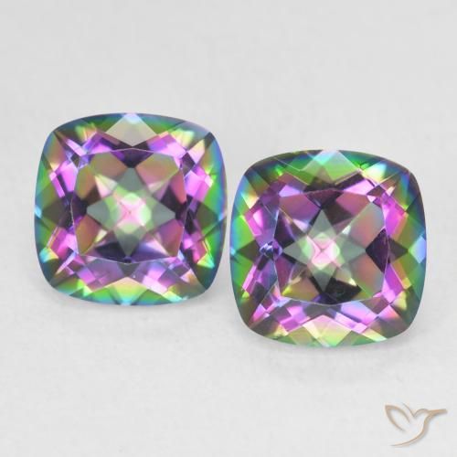 2.73ctw Natural Multicolor Cuarzo Místico, Forma Cojín, VVS