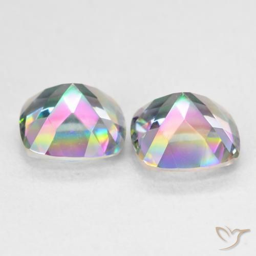 Gemas de Cuarzo Místico Multicolor natural de 2.73 ct, Forma Cojín, VVS