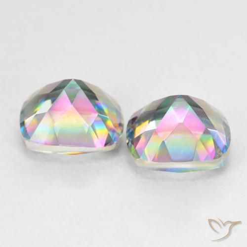 Gemas de Cuarzo Místico Multicolor natural de 2.82 ct, Forma Cojín, VVS