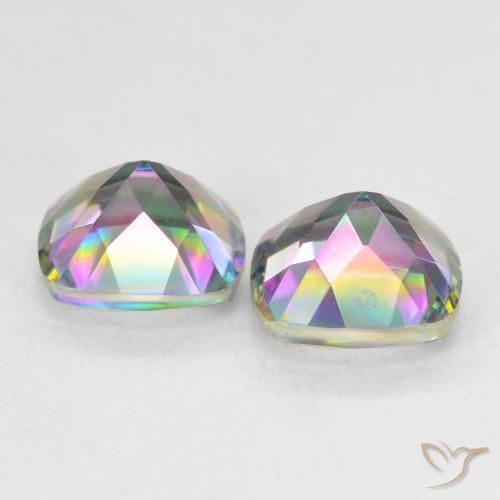 Gemas de Cuarzo Místico Multicolor natural de 2.77 ct, Forma Cojín, VVS