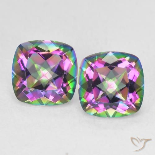 2.76ctw Natural Multicolor Cuarzo Místico, Forma Cojín, VVS