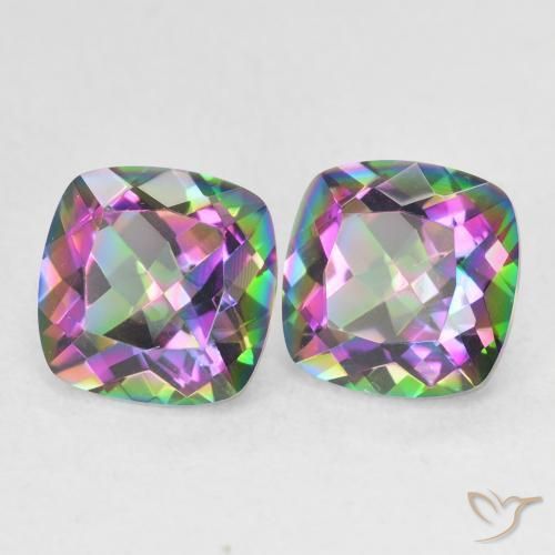 Gemas de Cuarzo Místico Multicolor natural de 2.76 ct, Forma Cojín, VVS